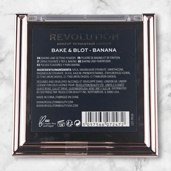 REVOLUTION Bake & Blot Pressed Powder BANANA Setting Makeup Compact NEW SEALED - Picture 2 of 2
